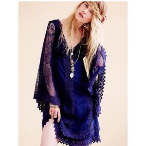 Free People Navy Lace Detail Top      Nightingale Midi Lace Dress